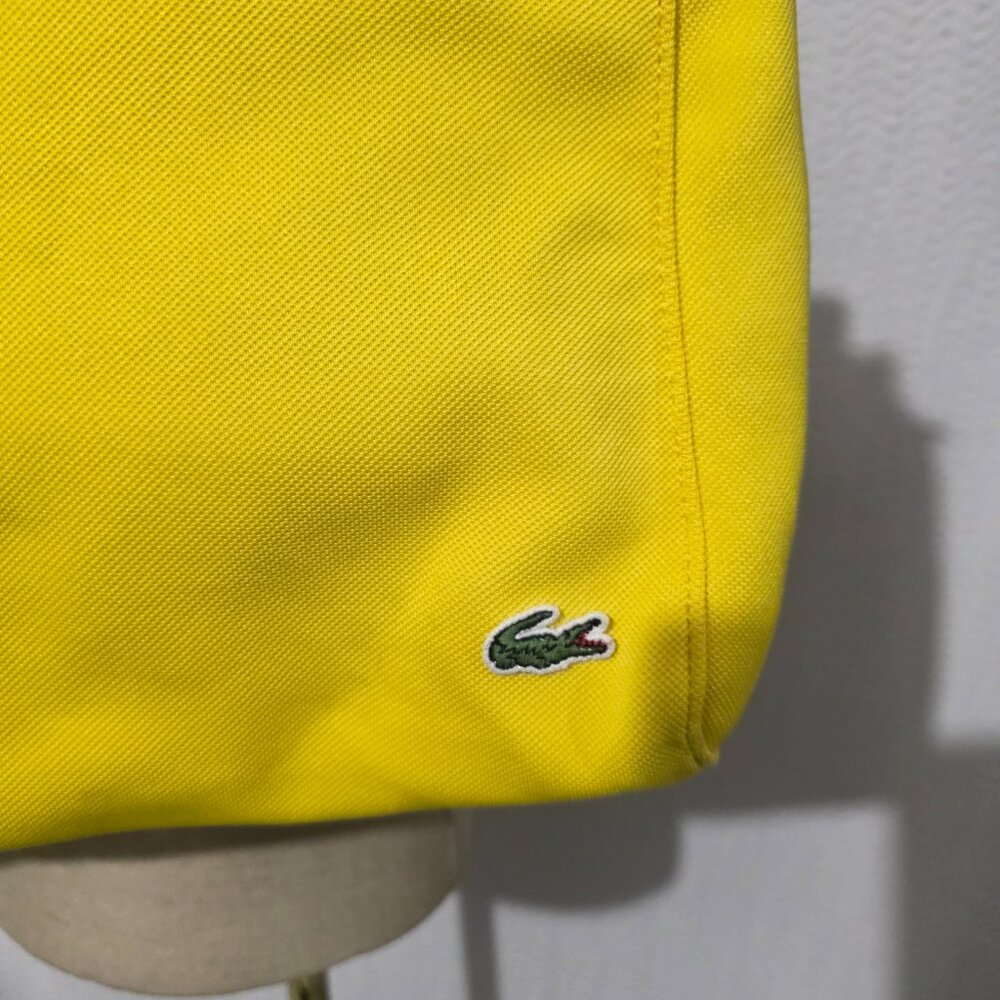 Lacoste Yellow Canvas Handbag Handle Satchel Logo - Picture 3 of 12